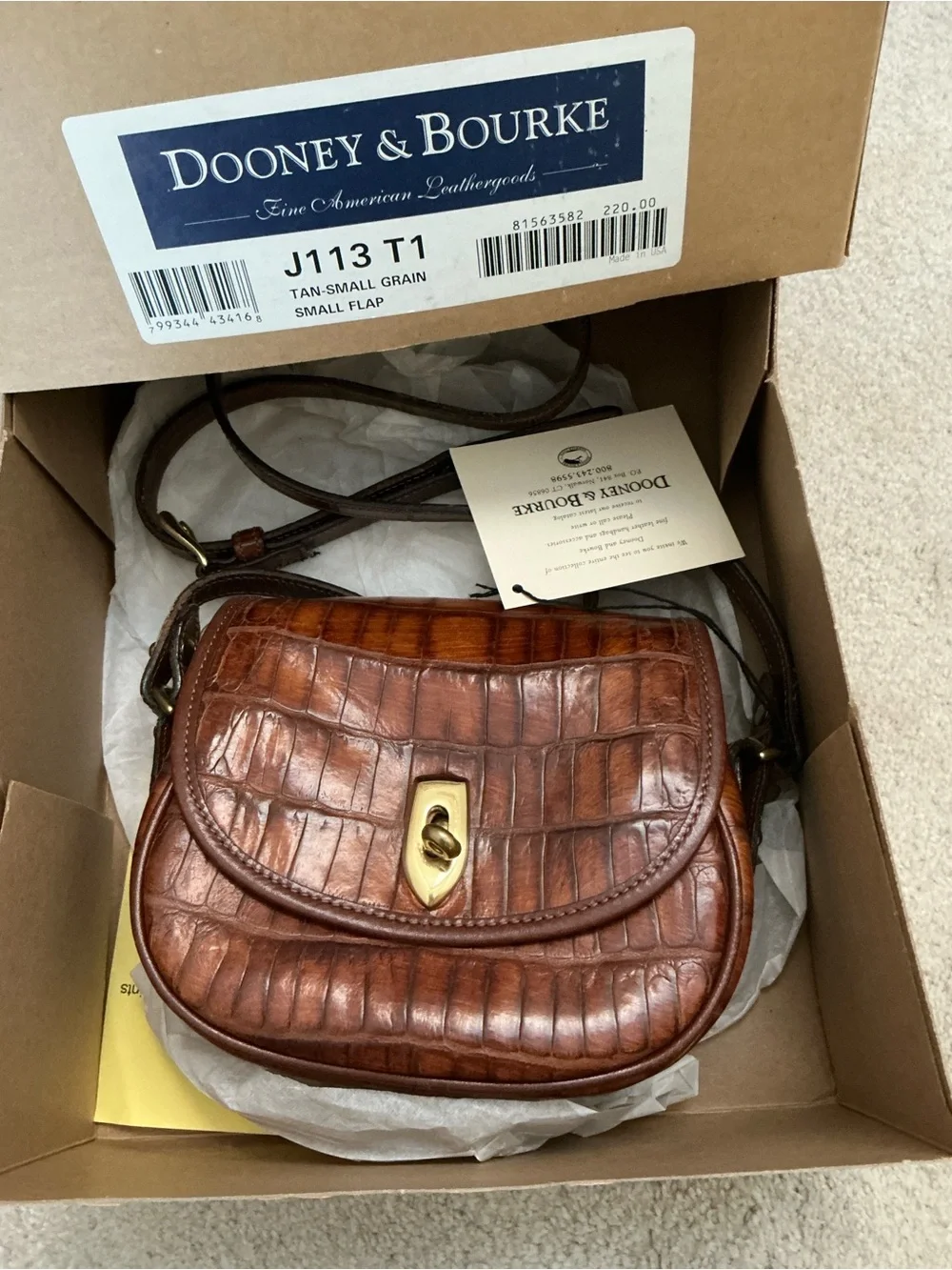 Small Bayou Leather Flap unused with box etc J113 T1